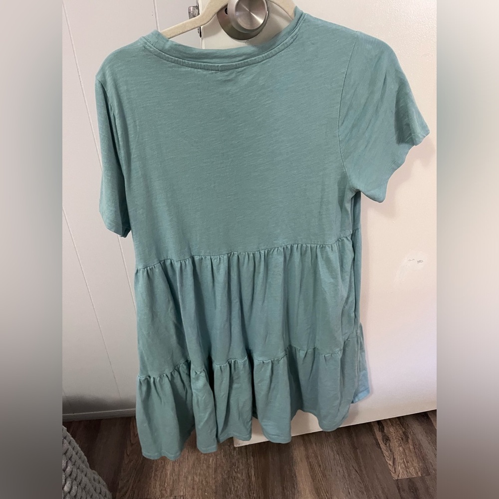 Old Navy Light Teal Tiered Mini Dress - Picture 4 of 4
